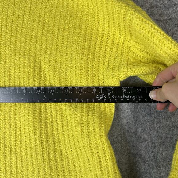 Anthropologie Funnel Neck Mock Neck Neon Yellow Pullover Sweater XS - Picture 6 of 8